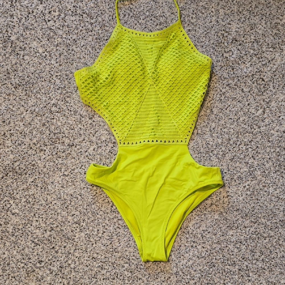 Aerie Bright Lime One-Piece Swimsuit